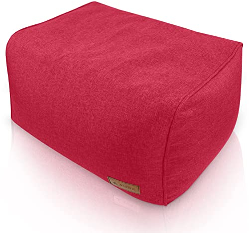 Aiire Sitzhocker rechteckiger 50x40x30 cm - Pouf Hocker, Sitzpouf, Hochwertiger, Pflegeleichter Sitzpuff - Sitzsack Fußstütze oder fußhocker für Wohnzimmer und Schlafzimmer Rot
