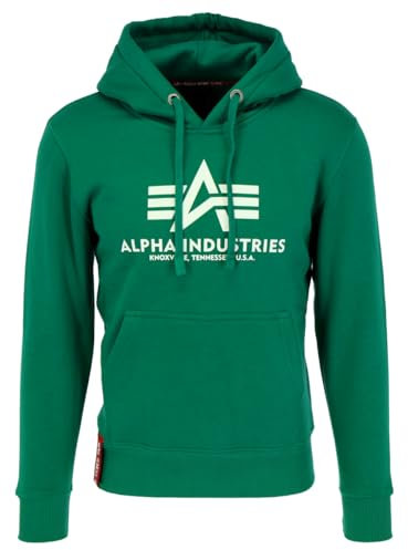 Alpha Industries Basic Hoody Kapuzensweat für Herren Jungle Green