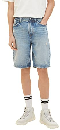 TOM TAILOR Denim Herren Loose Fit Jeans Bermuda Shorts