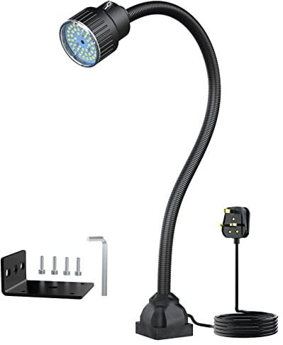 Work Light,12W Led Lamp, IP66 Water Proof Flexible Gooseneck Lamp 1320 Lumens for Lathe Milling, Drill Press, Industrial Lighting