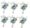Ansofi 6 Stück staubige Blaue Boutonniere für Männer, Hochzeit, weiße Rose, Eukalyptus, Bräutigam, Trauzeugen, Knopflöcher für Hochzeit, Party, Abschlussball, Dekoration