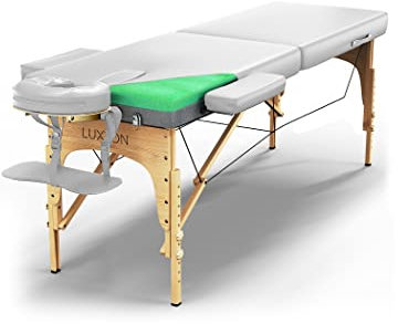 Luxton Home Premium Foam Massageliege, tragbar, faltbar, Massagebett, höhenverstellbar, 183 cm lang, 68 cm breit, Heimsalon, Spa, Bett, Tattoo-Tisch mit Zubehör und Tragetasche, einfacher Aufbau