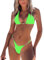 TASHEHE Damen-Bikini-Set, Triangel-Tanga, sexy String, brasilianischer Zweiteiliger Badeanzug, niedlicher Badeanzug, neon Green, S
