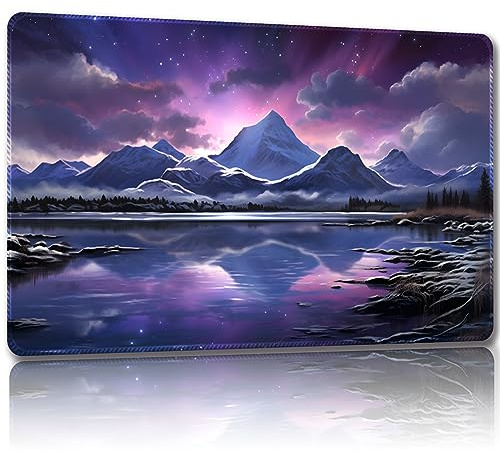Malqiqi Spielmatte für MTG, mit kostenlosen Aufbewahrungstaschen, Spielmatte, 61 x 35,6 cm, TCG und Brettspielmatte für Karten, Mauspad, Schreibtischunterlagen (Mountain 1-Regular)