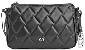 Gerry Weber Damen Mittelgroße Schultertasche mit dekorativem Steppmuster unifarben Black 99