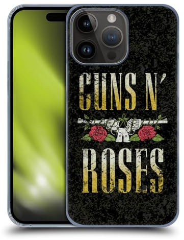 Head Case Designs Licenza Ufficiale Guns N' Roses Logo Pistola Testo Arte Chiave Custodia Cover Dura per Parte Posteriore Compatibile con Apple iPhone 15 PRO Max