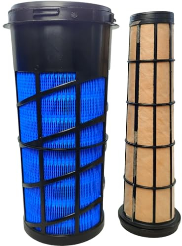 XYZIL Kit filtro aria interno esterno RE282286 RE282287 compatibile con John Deere 318D 319D 320D 323D 5045D 5045E 5050E 5055E 5060E 5065E 5075E 5075EF 5055E per Bobcat 56000E 5610. P609221 P608599