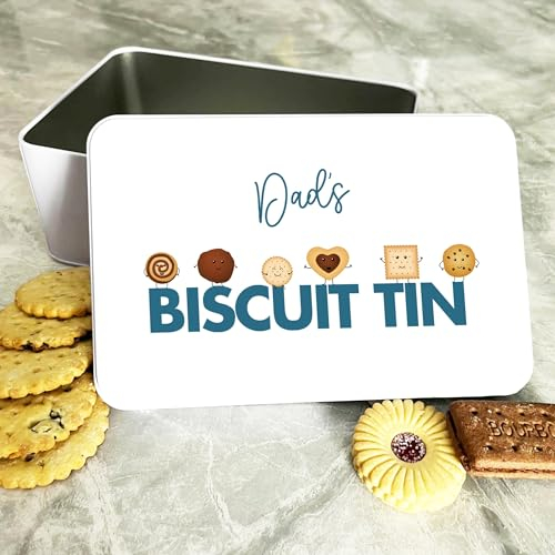 Funny Cookies Dad's Biscuit Tin Personalised Rectangle Personalised Gift | Custom Gift | Personalized Tin | Cake, Biscuit & Treat Tins | Gift For Her | Gift For Him