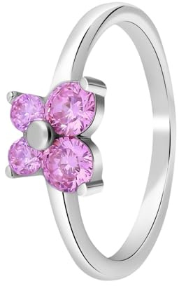 Lucardi - Kinder Silberner Kinderring Schmetterling Zirkonia - Ring - 925 Silber - Silberfarbig - 12.5/40 mm - Nickelfrei