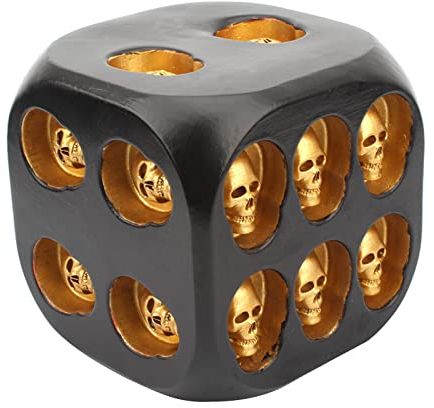 Limtula Mini Totenkopf Würfel Sechsseitige Harz Spielwürfel Halloween Skelett Würfel Pub Party Dekorative Mini Totenkopf Gesichts Spielwürfel Halloween Skelett Würfel
