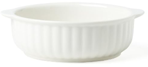 TAMUME Plat à tarte rond avec poignées, plat à quiche cannelé, convient au four à la table, en porcelaine blanche, 15,2 cm