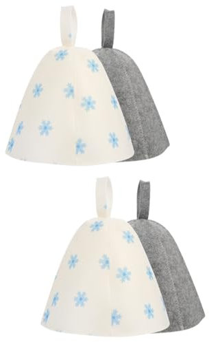 Tofficu 4stücke Filz Sauna-haube Für Damen Atmungsaktive Duschhaube Haar Und Kopfhaut Für Sauna Und Bad Graues Design Mit Schneeflocken Langlebig Und