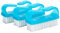 HOMESHOPA Blue Plastic Nail Brush, 3 PCS, Soft Nylon Bristles, Nail Scrubbing Cleaning Brush, Salon & Home Use