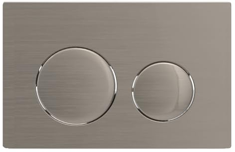 SPARES2GO Luxury Flush Plate Kit for Concealed Toilet Cistern Wall Hung Frame (Brushed Nickel, 245mm x 165mm)