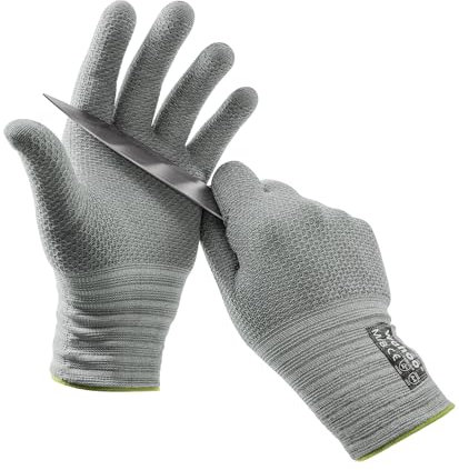 wahoo Gants Anti Coupure Cuisine, Niveau D Protection, Qualité Alimentaire pour Filet de Poisson, Découpe de Viande, Mandoline, Respirant B.COMB AIR Technique, Dextérité, S/7