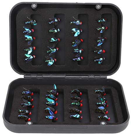 XIASABA Fishing Fly Assortment Kit Fly Fishing Bait 11.0×8.0×3.0 40Pcs Fly Fishing Lures Bait With Storage Box High Carbon Steel Hook For Trout Bass Fishing Fishing Fly Assortment