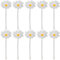 Ymxygz Lot de 10 Grands Piquets en Métal pour Pelouse, Décoration De Jardin, Antirouille, Marguerite Blanche, Bâton De Fleur en Métal, Art De Cour pour L'extérieur