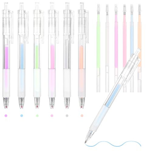 6PCS Glitter Glue Pens Quick Drying Color Spot Glue Stick Pen, Cute Macaron Fine Tip Roller Ball Glue Pens, Easy Control Precision Glue Pen for Scrapbooking, Handmade Stationery, Craft Glue Supplies
