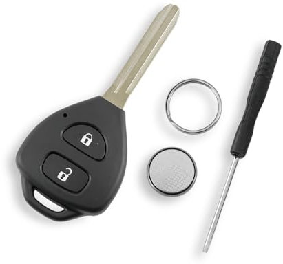 For Toyota Yaris Hatch Yaris Sedan Hilux 2 Buttons Car Key Fob Case Shell with Screwdriver and Key Ring Battery CR2016