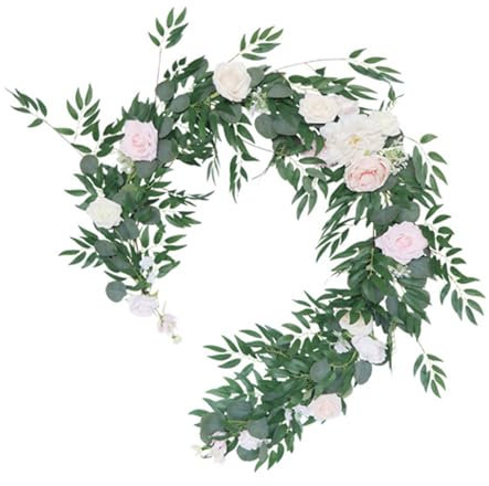 Zdprkqzvz Runner da tavola artificiale con rose rampicanti finte da appendere, per tavolo, festival, decorazione per feste