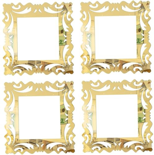 4PCS Decorative Light Switch Cover Plate Mirror 5.9'' Vintage Light Switch Cover Easy Setup Waterproof Decorative Outlet Covers for Switch Decor Home Decoration