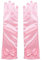 SHINROAD Guanti da performance per bambini con fiore ragazza per bambini con fiocco in perle finte tinta unita dita complete accessori in raso stile principessa rosa