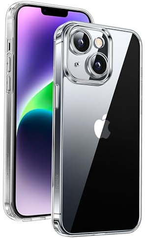 TECHTRENCH for iPhone 14 Case, Clear Phone Case Non-Yellowing Phone Military Grade Protection Shockproof Anti-Scratch TPU Back Transparent Protective Cover