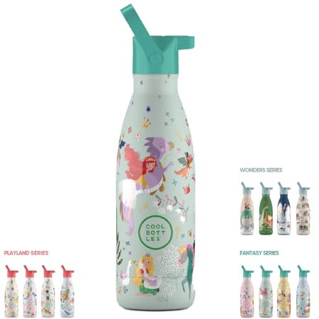 Botella Agua Acero Inoxidable Infantil, Mantiene 36h Frío 18h Calor, Botella Térmica Sin BPA con Triple Pared Aislante, A Prueba de Fugas, 350ml