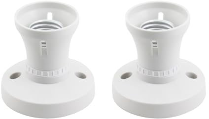 E27 Lamp Base Socket,2 pcs Holder Light Bulb Holder, Ceiling Rose Lamp Holder,Lamp Holder for High power LED Energy Saving Lamp Ceiling Pendant E27 Edison Screw Fitting(Straight Socket)
