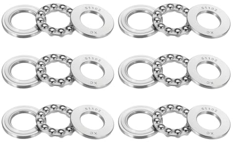 PATIKIL 6 Stück 51102 Drucklager 15x28x9mm Miniatur Einreihiges Silber