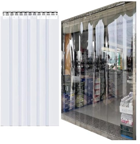 PVC Door Strips Clear Vinyl Curtain, Clear Plastic Vinyl Strip Door Curtain for Dog House Door Flap, Freezer, Commercial, Freezers, Warehouse Doors
