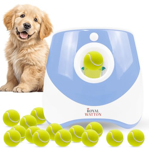 Automatic Ball Launcher for Dogs with 10 Balls, Rechargeable Fetch Machine | 2-inch Balls, 3 Range Modes (10/20/30 ft), Dog Ball Thrower for Small-Medium Dogs, Indoor & Outdoor