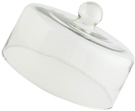 MOTHNUR Campana de Vidrio Transparente para Tartas Cubierta Antipolvo sin Plomo de Protección Higiénica para Alimentos y Frutas Diseño Ligero y Mango Ergonómico