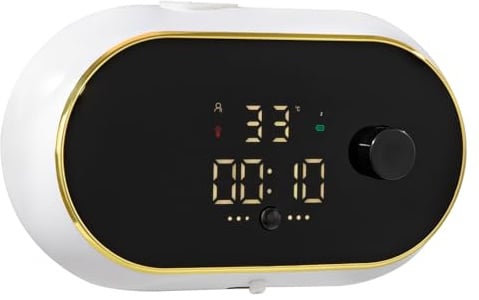 Automatisch Seifenspender, 450ML Elektrischer Soap Dispenser Ohne Bohren 3-Stufiger Einstellung mit Temperatur & Zeitanzeige, Schaumseifenspender Selbstreinigend für Bad küche Büro (Weiß)
