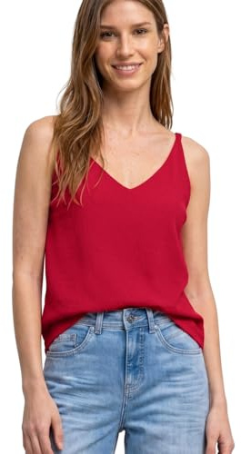 Street One Damen Top mit V-Neck und Strukturmix
