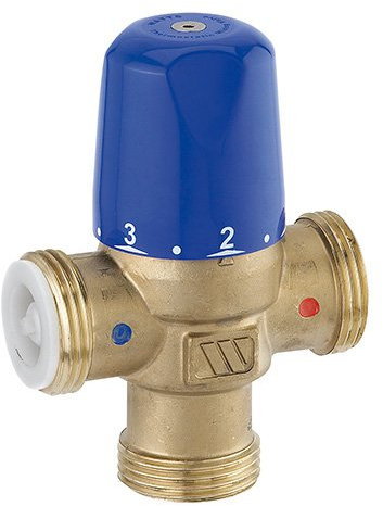 Watts - Mitigeur thermostatique - Mitigeur thermostatique compact MMV-C corps 1 (26/34) Laiton brut Mâle G 1/2 (15/21) - Watts