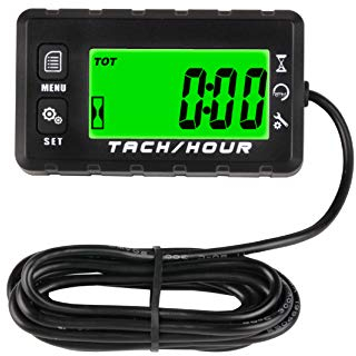 Runleader Digital Self Powered Betriebsstundenzähler Drehzahlmesser,Wartungserinnerung, Warnung Drehzahlerinnerung,Benutzerabschaltung,Wasserdicht,für ZTR Rasenmähergenerator Marine ATV Motor