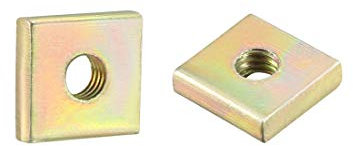 sourcing map 50 Stücke Vierkantmuttern M3x8mmx2mm gelb verzinkt metrisches Sortiment Kit