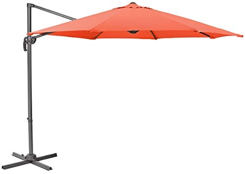 SVITA Sonnenschirm Ampelschirm Garten Terrasse Outdoor 360° Schirm Aluminium drehbar kippbar Gartenschirm Gartenmöbel Orange