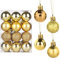 Yisscen Weihnachtskugeln Baumschmuck, Christbaumkugeln, Dekokugeln Weihnachten, Matt Glänzend Glitzernd Dekokugeln, Baumkugeln für Weihnachten Hochzeitsfest Dekoration, 24 Stück (Gold)