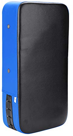 Dioche Coussinet de frappe en cuir synthétique - Pour entraînement de boxe thaïlandaise - Avec ceinture de compression hautement élastique - Bleu