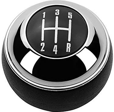 WYTXH Perilla de cambio de marchas de 5/6 velocidades, palanca de cambios, bola de mano apta para Mini R50 One D R52 R53 Cooper S 3 puertas 2001 2002 2003-2008 Chrome Black-Black_5_Speed
