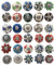 Ajuny Set of 20 Ceramic Knobs Multicolor for Kitchen Cabinets Furniture Bathroom Cupboards Dresser Drawers Chest Pulls Handmade Pottery Decorative Colorful Handles Knobs