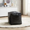 Louis Donné Ottomane Pouf Abdeckung, handgefertigter Outdoor Pouf Kunstleder Marokkanisch, Schwarz 45 cm quadratisch, Ottomane für Wohnzimmer Balkon Büro Outdoor für Neujahrsgeschenk