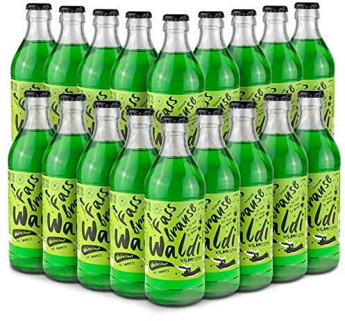 Brauerei Zwönitz Waldi Fassbrause Waldmeister 18er Pack / 0,33 Liter Flaschen Waldmeister Brause/Erfrischende Brause Limo aus Sachsen
