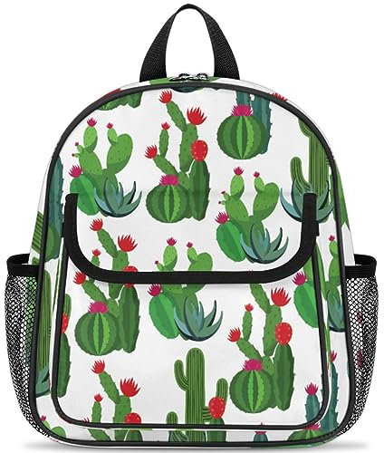 TropicalLife Kakteen Kaktus Kinder Rucksäcke für Kinder Jungen Mädchen Kaktus Muster Kleinkind Rucksack Rucksack Schule Kita Bookbag, farbig, 13 L