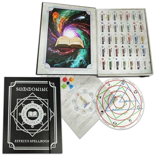 Doctor Frikistein Summoning Effects Spellbook | Rollenspielzubehör | 140 Ringe der Bedingungen und Magie + AOE Vorlage