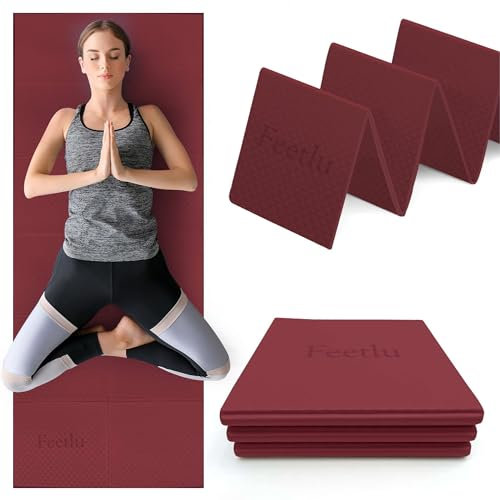 Feetlu Yogamatte, 183 x 61 cm, TPE, faltbar, 6 mm dick