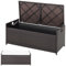 GiantexUK 128L Garden Storage Box, Weatherproof Rattan Deck Box with Seat Cushion, Zippered Liner & Handles, Outdoor Sit On Utility Chest Container for Patio Pillows Tools Toys