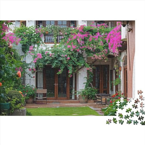 Secret Garden Jigsaw Puzzles 1000 Piece Wooden Challenging Game Home Decoration with Precise Interlocking Design for Adults & Kids Age 12 Years Up 1000pcs (75x50cm)